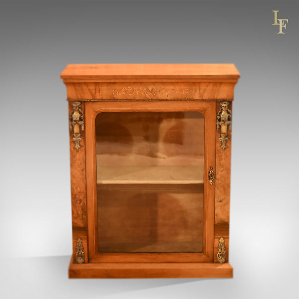 Antique Pier Cabinet, Victorian Burr Walnut c.1850 - London Fine Antiques