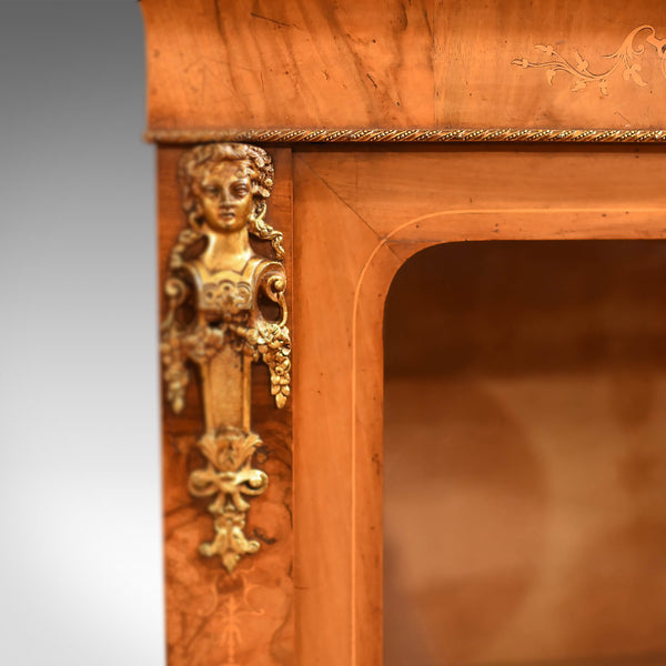 Antique Pier Cabinet, Victorian Burr Walnut c.1850 - London Fine Antiques