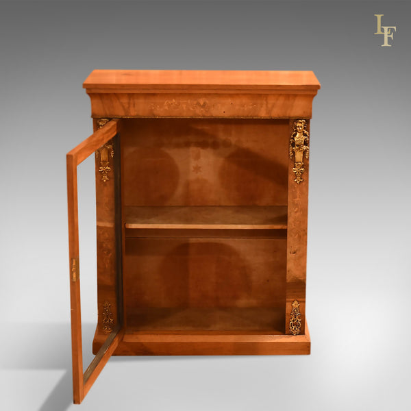 Antique Pier Cabinet, Victorian Burr Walnut c.1850 - London Fine Antiques