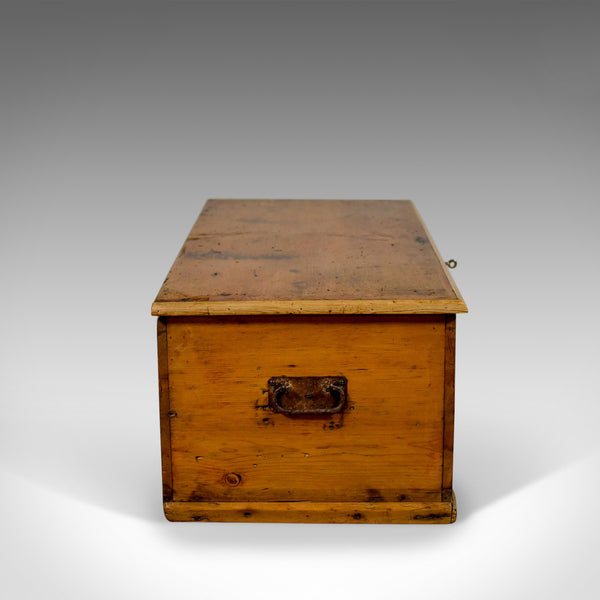 Antique Pine Trunk, English Carriage Chest, Victorian Circa 1880 - London Fine Antiques