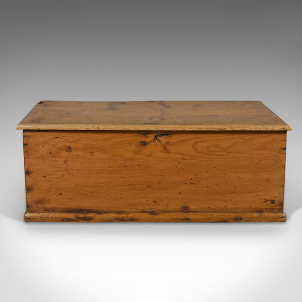 Antique Pine Trunk, English Carriage Chest, Victorian Circa 1880 - London Fine Antiques