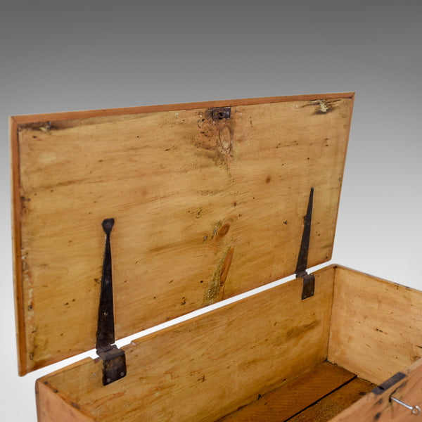 Antique Pine Trunk, English Carriage Chest, Victorian Circa 1880 - London Fine Antiques