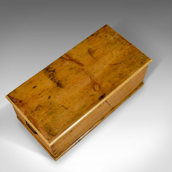 Antique Pine Trunk, English Carriage Chest, Victorian Circa 1880 - London Fine Antiques