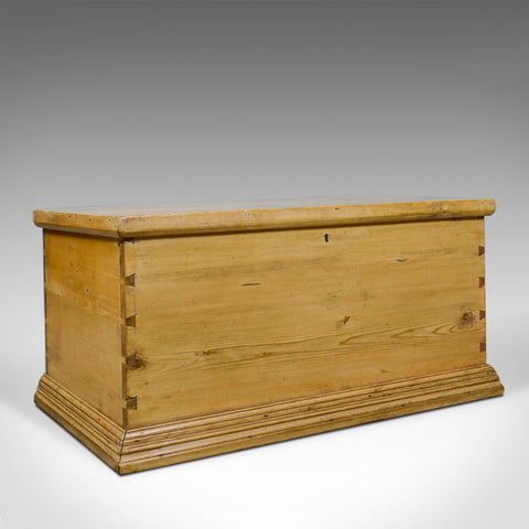 Antique Pine Trunk, English, Victorian, Blanket, Carriage Chest, Box, Circa 1880 - London Fine Antiques
