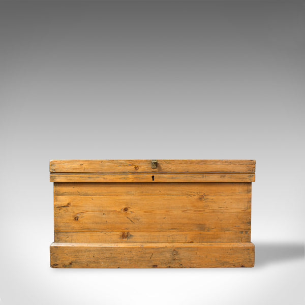 Antique Pine Trunk, English, Victorian, Storage, Chest, Circa 1850 - London Fine Antiques