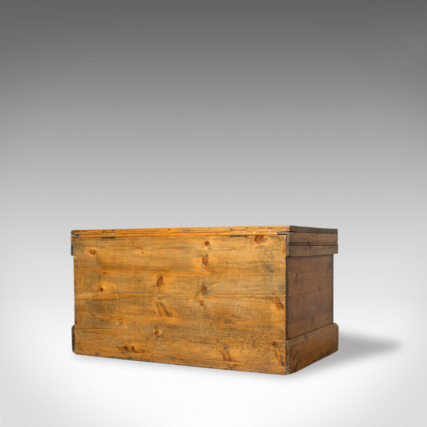 Antique Pine Trunk, English, Victorian, Storage, Chest, Circa 1850 - London Fine Antiques