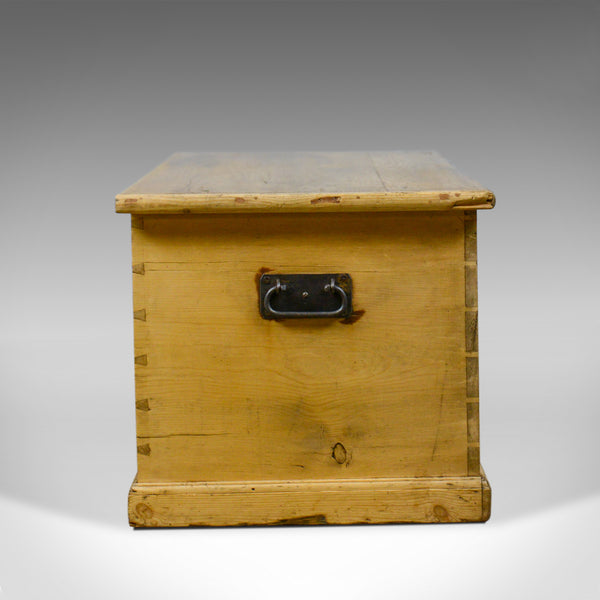Antique Pine Trunk, Victorian, Blanket Chest, Box Early 20th Century, Circa 1900 - London Fine Antiques