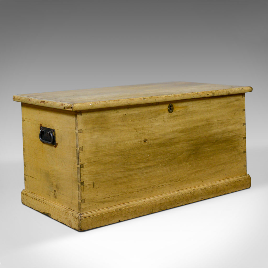 Antique Pine Trunk, Victorian, Blanket Chest, Box Early 20th Century, Circa 1900 - London Fine Antiques
