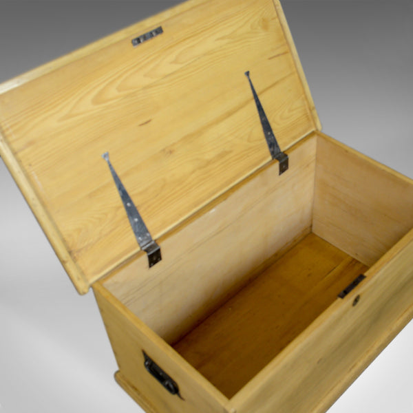 Antique Pine Trunk, Victorian, Blanket Chest, Box Early 20th Century, Circa 1900 - London Fine Antiques