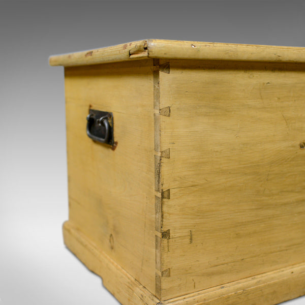 Antique Pine Trunk, Victorian, Blanket Chest, Box Early 20th Century, Circa 1900 - London Fine Antiques