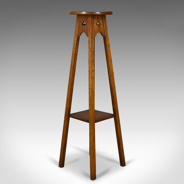 Antique Plant Stand, Arts & Crafts, Torchere, Liberty Taste, Oak, Circa 1910 - London Fine Antiques