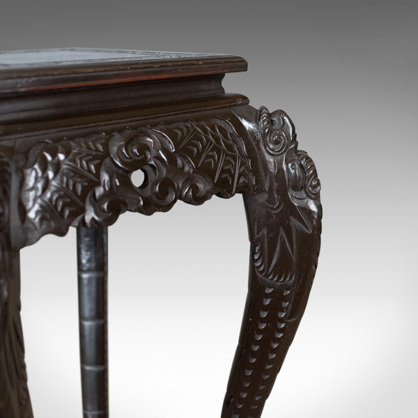 Antique Plant Stand, Carved Chinese Side Table, Torchere, Pedestal Circa 1910 - London Fine Antiques