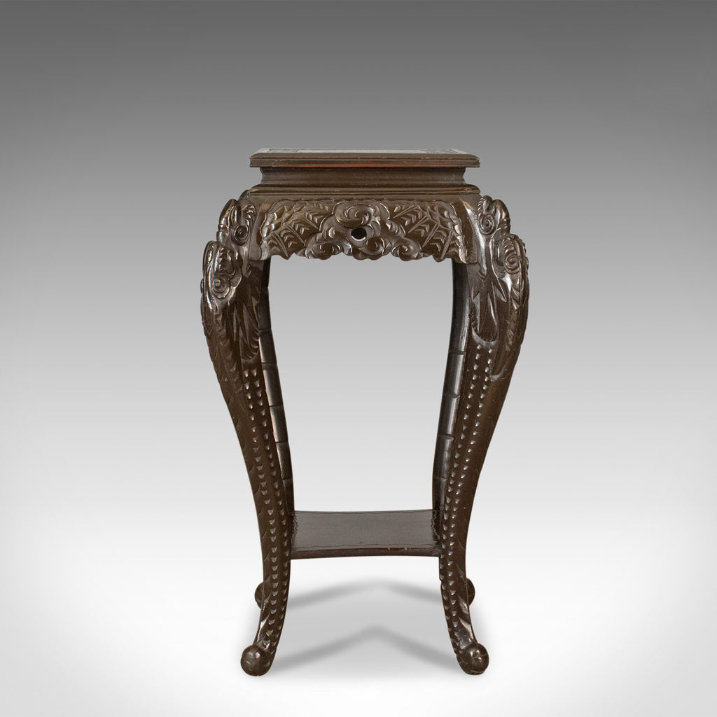 Antique Plant Stand, Carved Chinese Side Table, Torchere, Pedestal Circa 1910 - London Fine Antiques