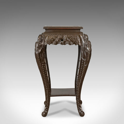 Antique Plant Stand, Carved Chinese Side Table, Torchere, Pedestal Circa 1910 - London Fine Antiques