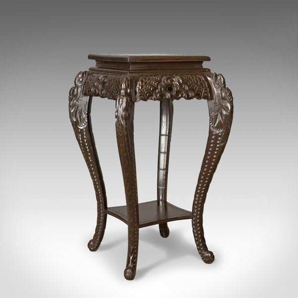 Antique Plant Stand, Carved Chinese Side Table, Torchere, Pedestal Circa 1910 - London Fine Antiques