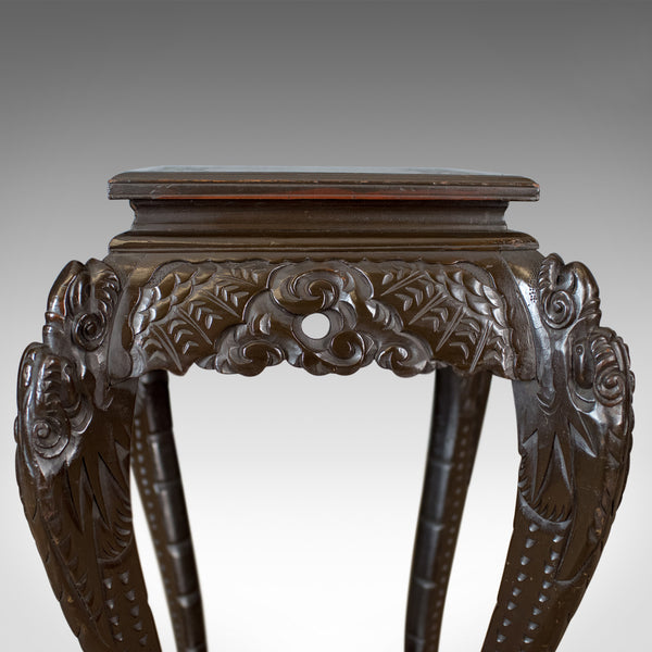Antique Plant Stand, Carved Chinese Side Table, Torchere, Pedestal Circa 1910 - London Fine Antiques