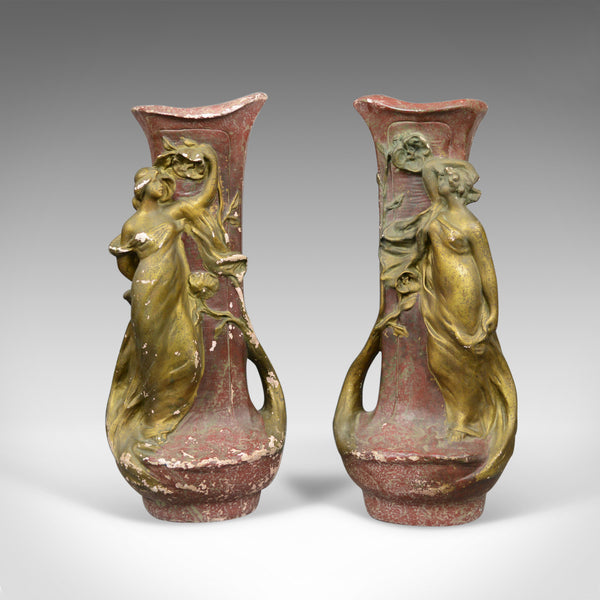 Antique Plaster Vases, French, Art Nouveau, Amphora, Early 20th Century, c.1900 - London Fine Antiques