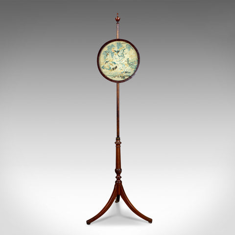 Antique Pole Screen, English, Regency, Fire Screen, Needlepoint Circa 1820 - London Fine Antiques