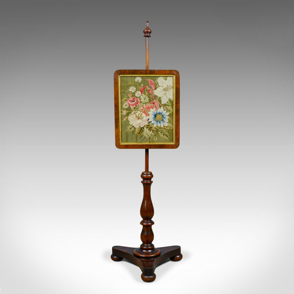 Antique Pole Screen, English, Regency, Walnut, Fire, Needlepoint, Tapestry c1820 - London Fine Antiques