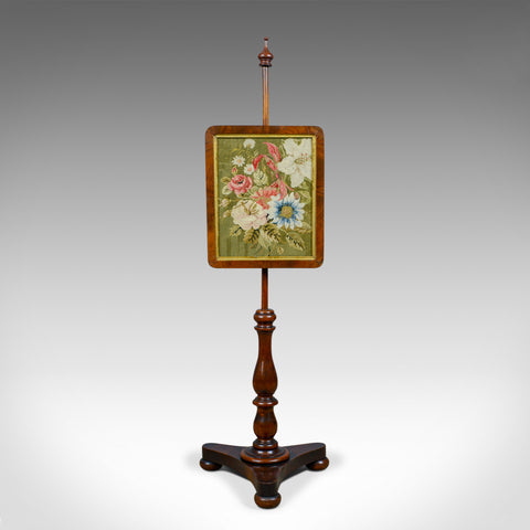 Antique Pole Screen, English, Regency, Walnut, Fire, Needlepoint, Tapestry c1820 - London Fine Antiques