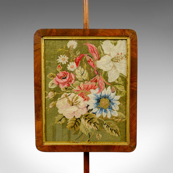 Antique Pole Screen, English, Regency, Walnut, Fire, Needlepoint, Tapestry c1820 - London Fine Antiques