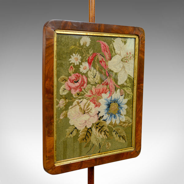Antique Pole Screen, English, Regency, Walnut, Fire, Needlepoint, Tapestry c1820 - London Fine Antiques