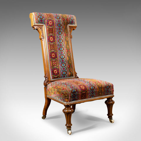 Antique Prie Dieu Chair, 19th Century, Regency, Walnut, Bedroom, Side Circa 1820 - London Fine Antiques