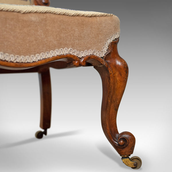 Antique Prie Dieu Chair, Early Victorian, Walnut Needlepoint Tapestry Seat c1840 - London Fine Antiques