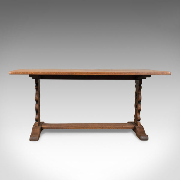 Antique Refectory Table, Edwardian, Jacobean Revival, Oak Dining Seats Six c1910 - London Fine Antiques