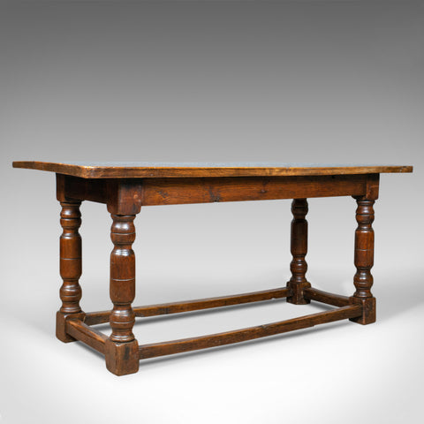 Antique Refectory Table, English, Elm, Dining, Console, Early 18th Century - London Fine Antiques