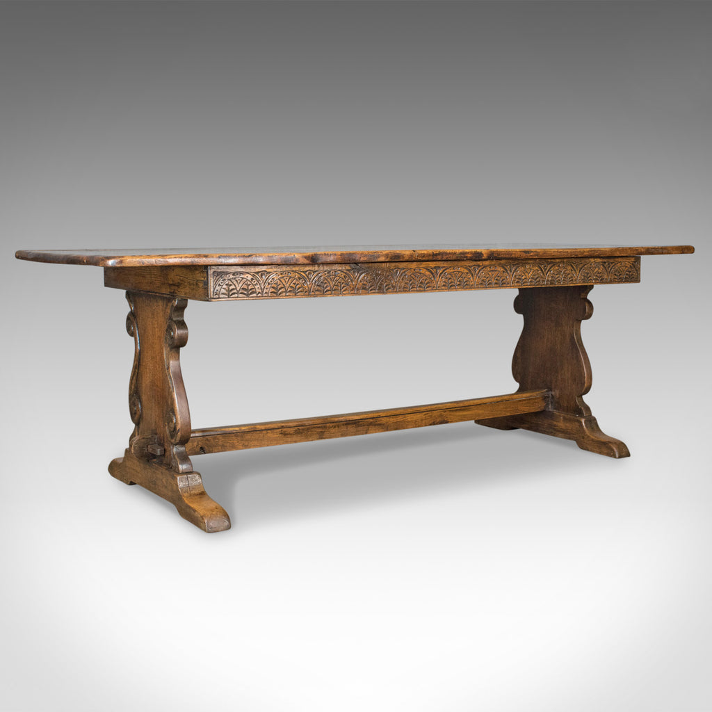 Antique Refectory Table, Oak Dining, Jacobean Taste, Seating up to Ten, c.1900 - London Fine Antiques