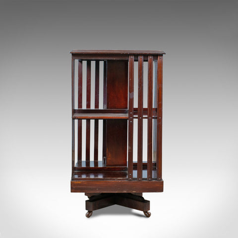 Antique Revolving Bookcase, English, Edwardian, Walnut, Bookshelf, Circa 1910 - London Fine Antiques