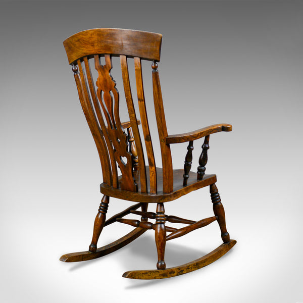 Antique Rocking Chair, Edwardian, Country Kitchen, Windsor Elbow Chair C.1910 - London Fine Antiques
