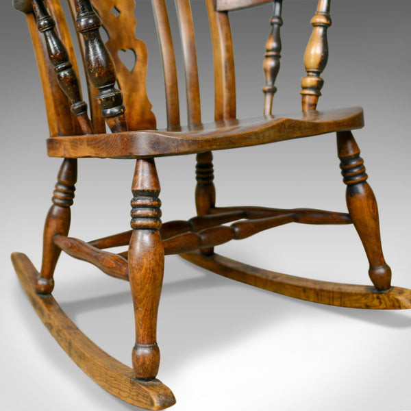 Antique Rocking Chair, Edwardian, Country Kitchen, Windsor Elbow Chair C.1910 - London Fine Antiques