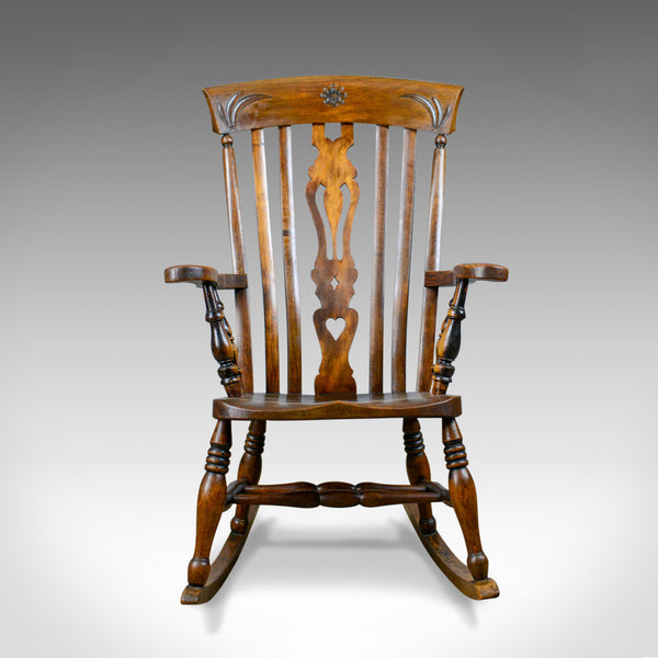 Antique Rocking Chair, Edwardian, Country Kitchen, Windsor Elbow Chair C.1910 - London Fine Antiques