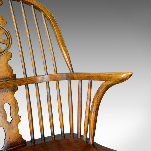 Antique Rocking Chair, English, Edwardian, Windsor Stick Back, Elbow, Circa 1910 - London Fine Antiques