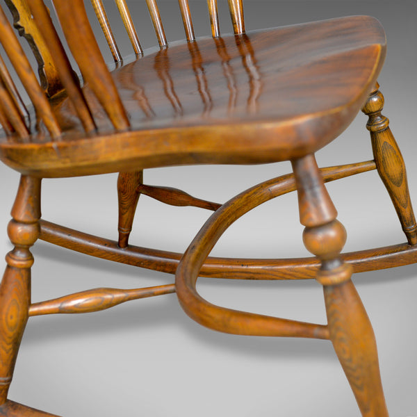 Antique Rocking Chair, English, Edwardian, Windsor Stick Back, Elbow, Circa 1910 - London Fine Antiques