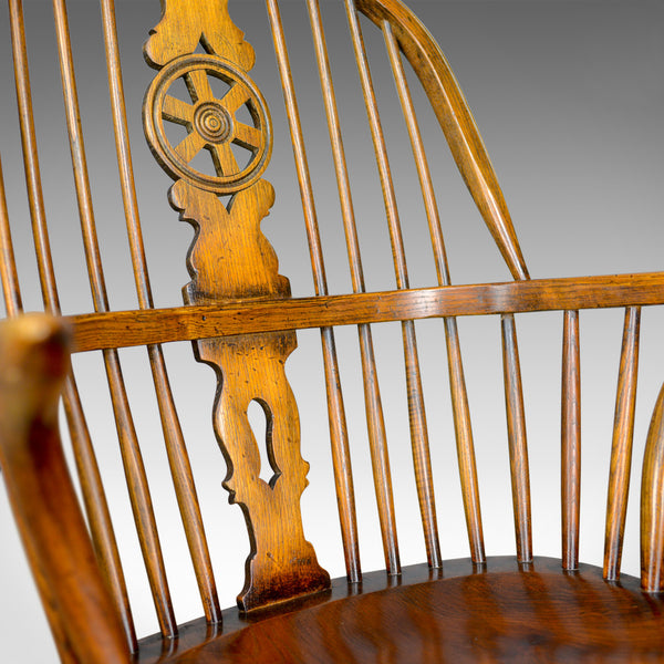 Antique Rocking Chair, English, Edwardian, Windsor Stick Back, Elbow, Circa 1910 - London Fine Antiques
