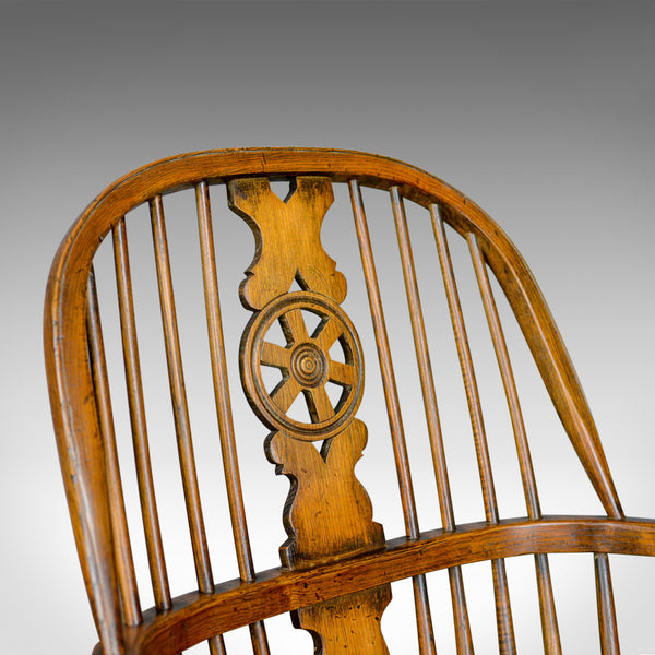 Antique Rocking Chair, English, Edwardian, Windsor Stick Back, Elbow, Circa 1910 - London Fine Antiques