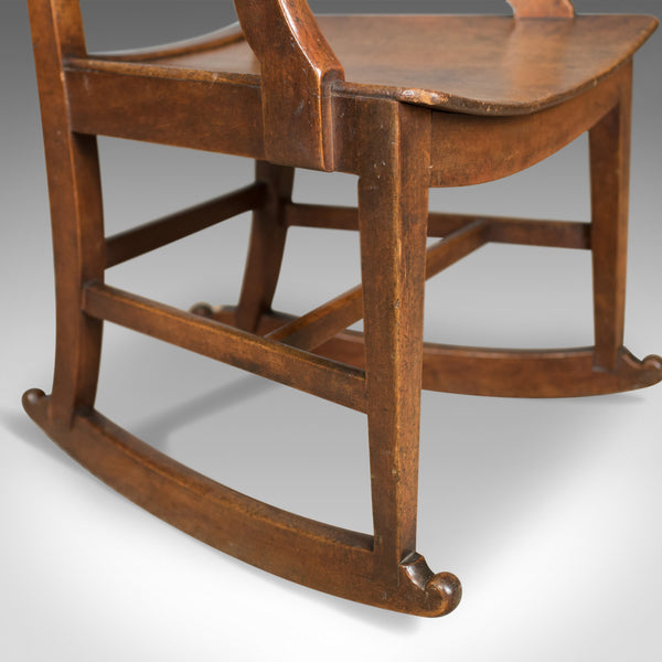 Antique Rocking Chair, English Victorian, Mahogany, Wavy Line, Rocker Circa 1850 - London Fine Antiques