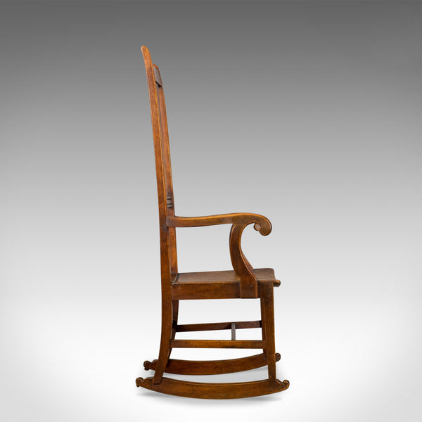 Antique Rocking Chair, English Victorian, Mahogany, Wavy Line, Rocker Circa 1850 - London Fine Antiques