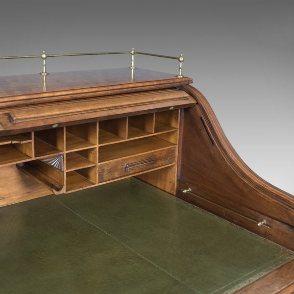 Antique Roll Top Desk, Shannon File Co., English, Walnut, Edwardian Circa 1910 - London Fine Antiques