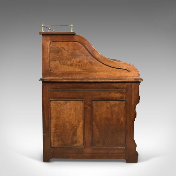 Antique Roll Top Desk, Shannon File Co., English, Walnut, Edwardian Circa 1910 - London Fine Antiques