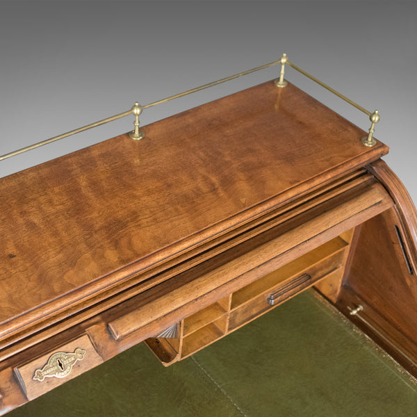 Antique Roll Top Desk, Shannon File Co., English, Walnut, Edwardian Circa 1910 - London Fine Antiques