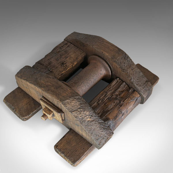 Antique Rope Pulley, English, Victorian, Rustic, Sleeper, Pine, Circa 1900 - London Fine Antiques