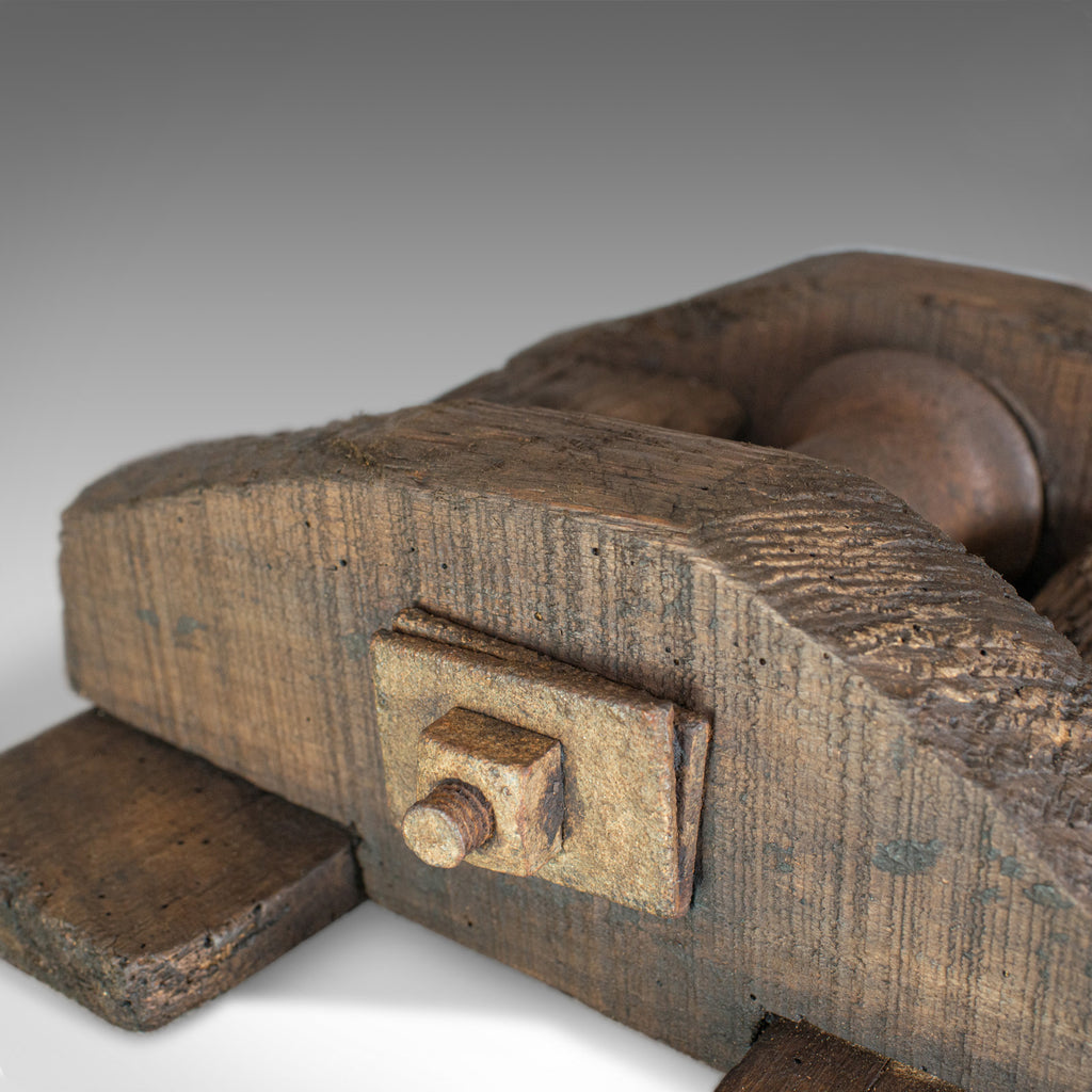 Antique Rope Pulley, English, Victorian, Rustic, Sleeper, Pine, Circa ...