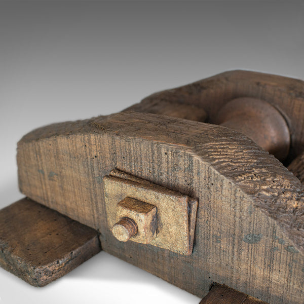 Antique Rope Pulley, English, Victorian, Rustic, Sleeper, Pine, Circa 1900 - London Fine Antiques