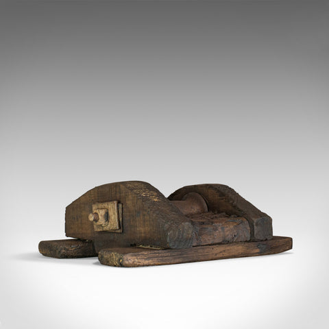 Antique Rope Pulley, English, Victorian, Rustic, Sleeper, Pine, Circa 1900 - London Fine Antiques