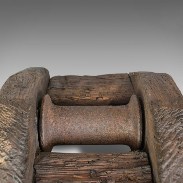 Antique Rope Pulley, English, Victorian, Rustic, Sleeper, Pine, Circa 1900 - London Fine Antiques