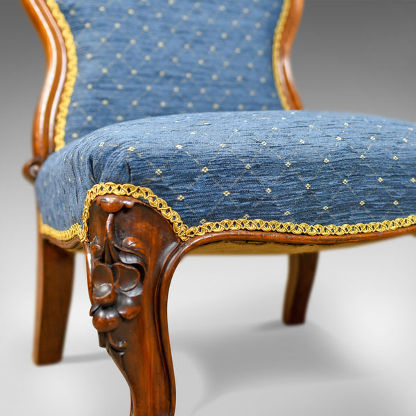 Antique Salon Chair, English, Early Victorian, Walnut, Nursing, Circa 1840 - London Fine Antiques